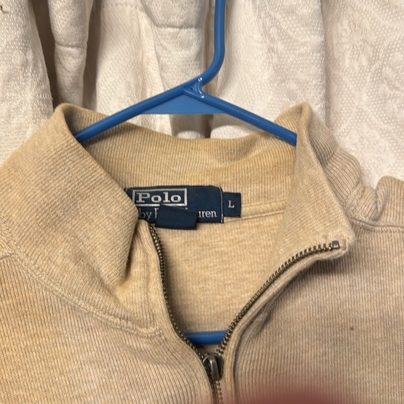 Polo by Ralph Lauren Men's Tan Zip-Up Sweater